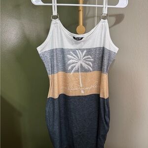 Chic White and Gray Palm Graphic Tee